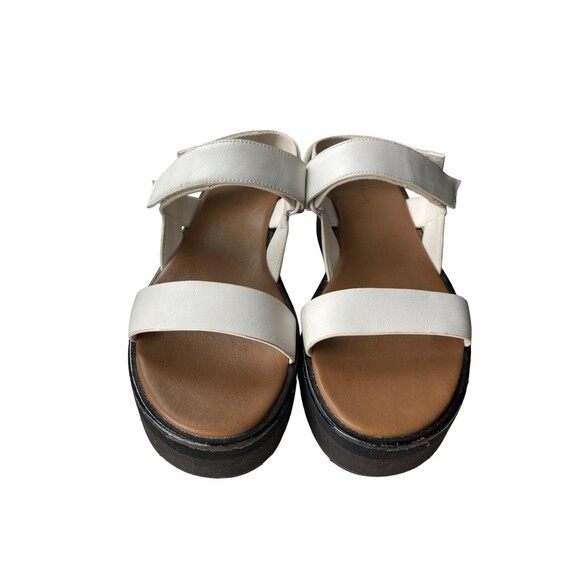 Everlane Womens The Leather Platform Sandal Size 10 White Chunky Adjustable - Picture 3 of 13